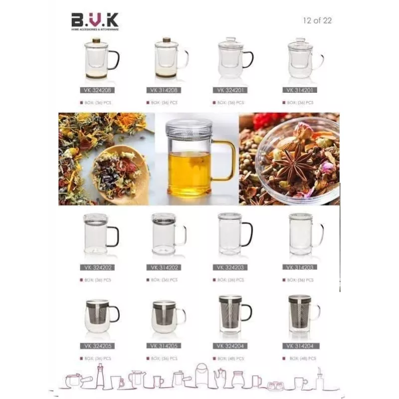 خرید دمنوش در شیشه 500 میل شفاف پیرکس مدل 314202 بوک BVK	