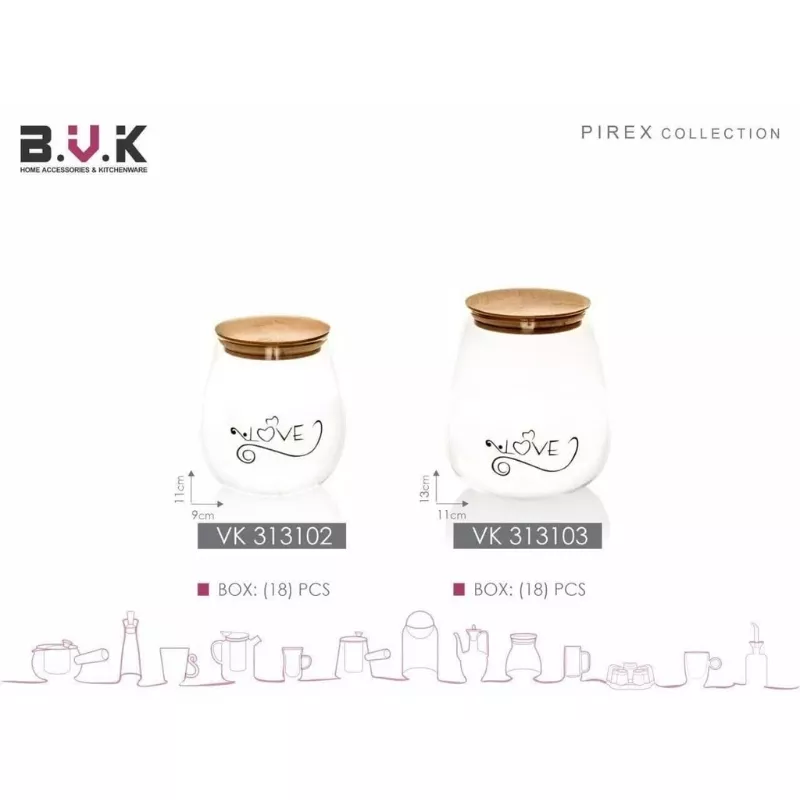 خرید بانکه خمره ای لاو کوچک پیرکس مدل  313102 بوک BVK	