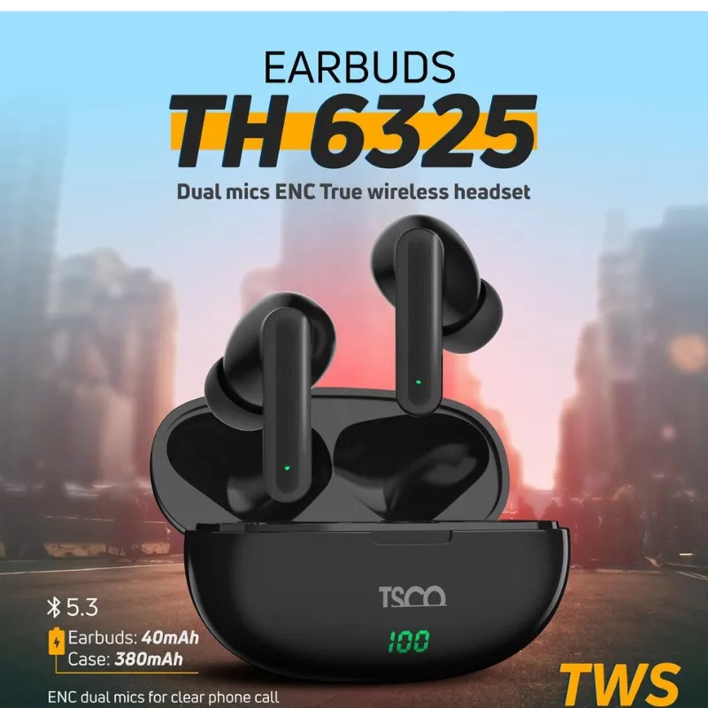 خرید هدست بلوتوثی TH6325 TWS مشکی  تسکو - 