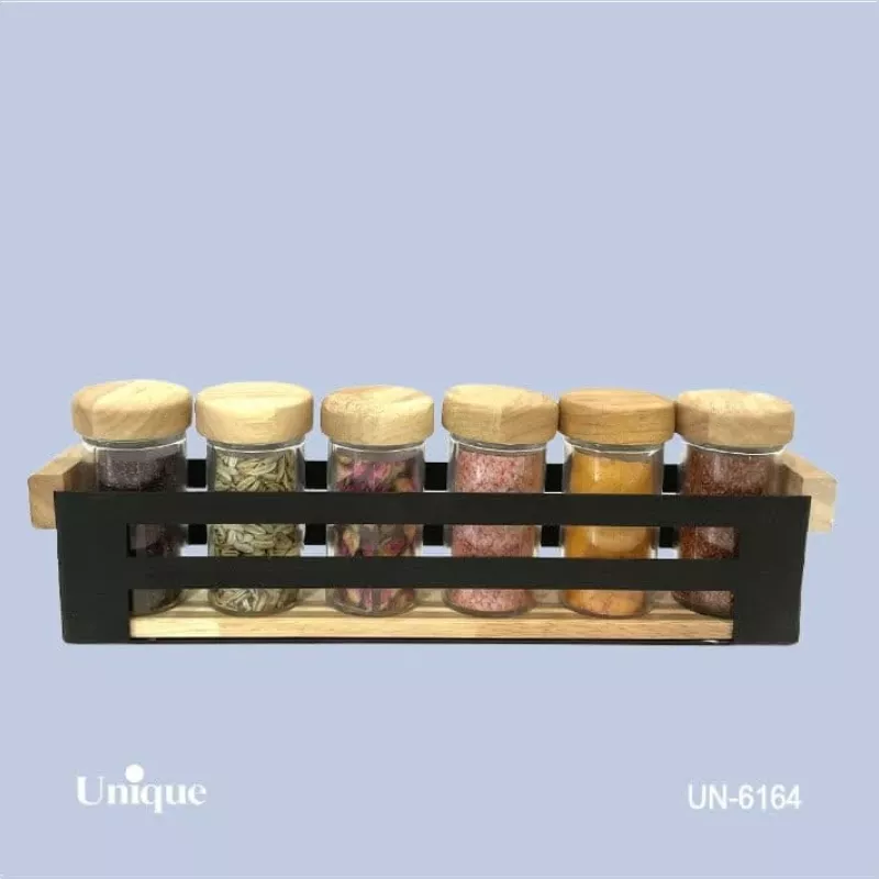 خرید جا ادویه فلزی یک ردیفه 6 عددی  UN-6164 یونیک	
