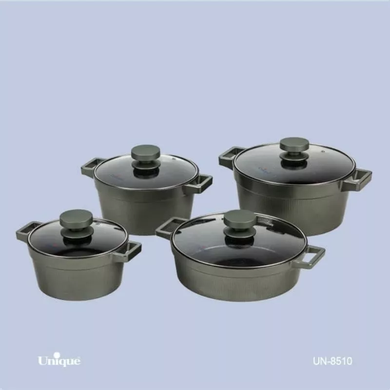 خرید سرویس قابلمه 8 پارچه چدن گرانیت کیهانی دیاموند  UN-8510  یونیک	