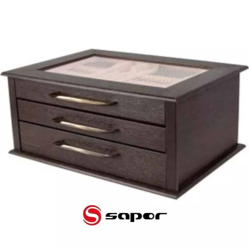 خرید سرویس قاشق و چنگال 156 پارچه (SA-1600) براق ساپر بهمراه جعبه قاشق چنگال قهوه ای ساپر - 