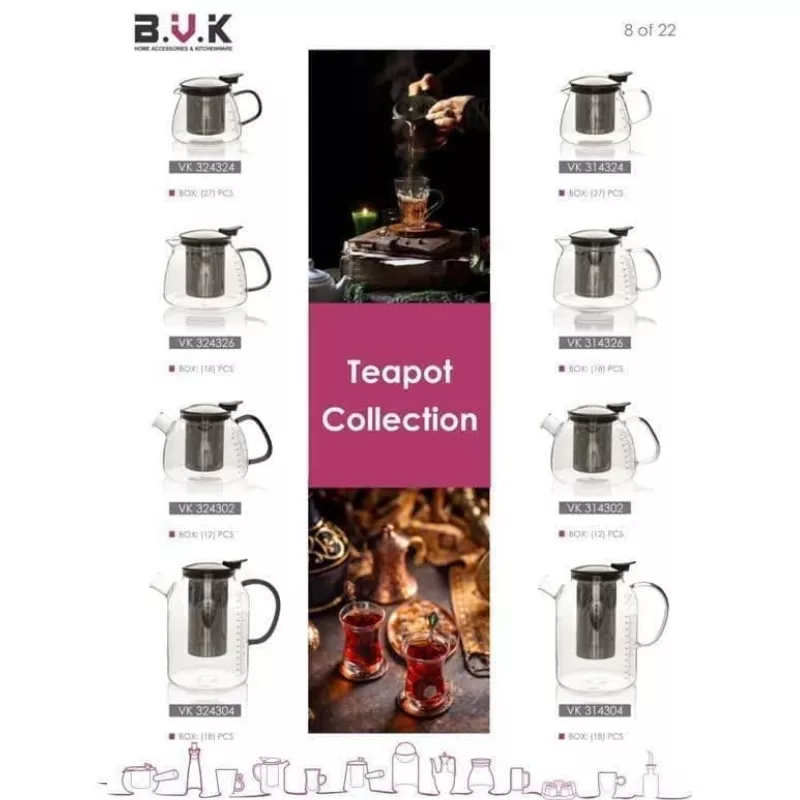 خرید قوری در استیل 800 میل دودی پیرکس مدل 324302 بوک BVK	