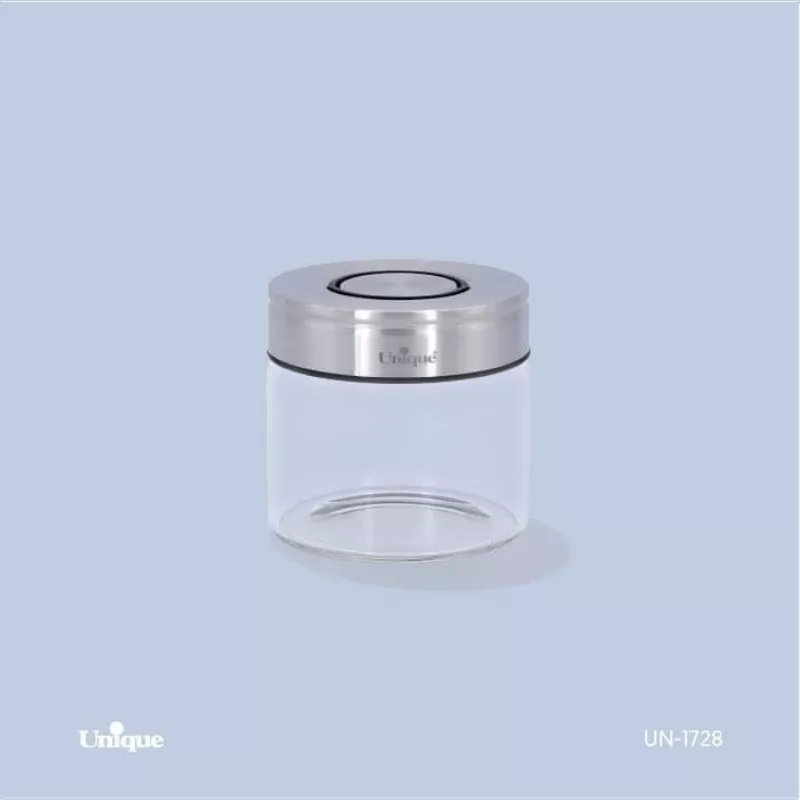 خرید بانکه شیشه ای درب استیل  7-5 سانت   UN-1728 یونیک	