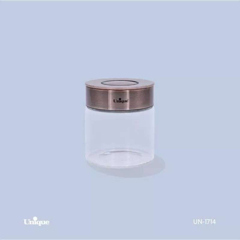 خرید بانکه شیشه ای درب مسی 10 سانت  UN-1714  یونیک	