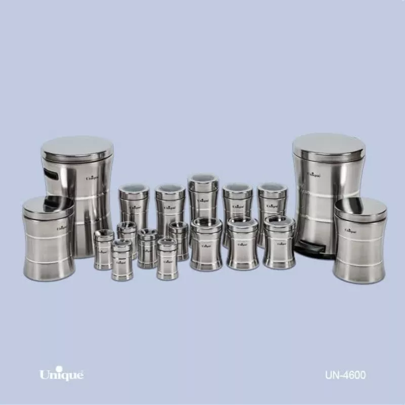 خرید سرویس آشپزخانه 18 پارچه کمر باریک تمام استیل  UN-4600 یونیک	
