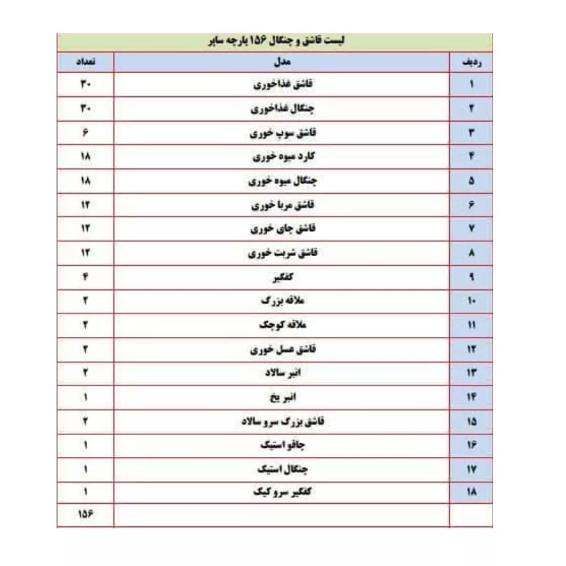 خرید سرویس قاشق و چنگال 156 پارچه (SA-1600) براق ساپر بهمراه جعبه قاشق چنگال قهوه ای ساپر - 