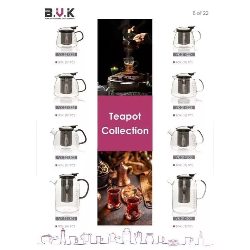 خرید قوری در استیل 450 میل شفاف پیرکس مدل 314324 بوک BVK	