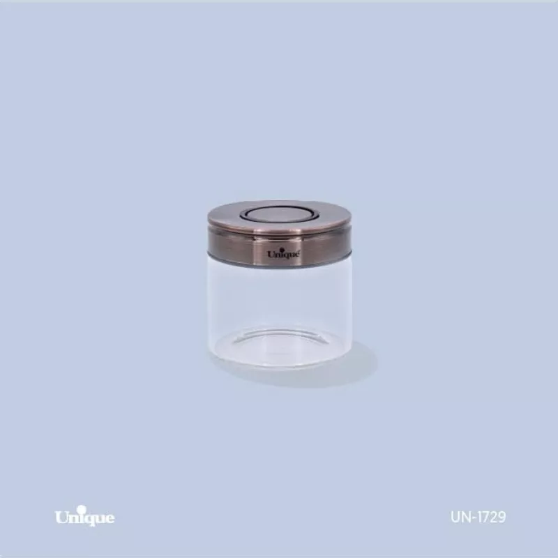 خرید بانکه شیشه ای درب مسی 6 سانت  UN-1729  یونیک	