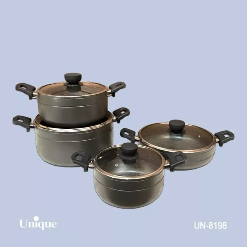 خرید سرویس قابلمه 8 پارچه  گرانیت  طوسی UN-8198 یونیک	