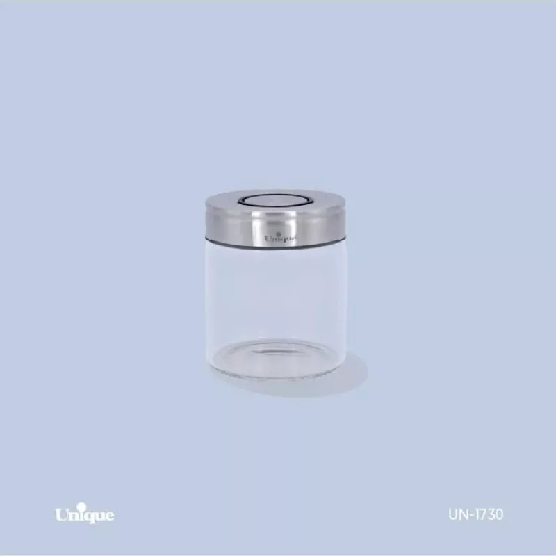 خرید بانکه شیشه ای درب استیل 6  سانت  UN-1730  یونیک	