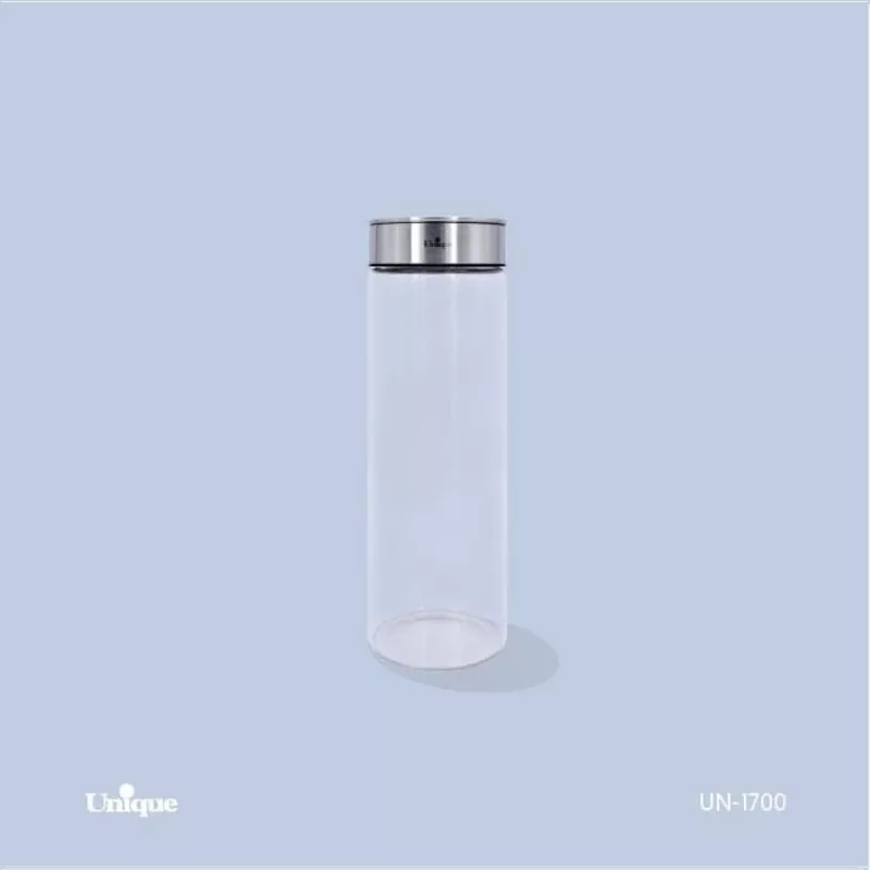 خرید بانکه شیشه ای درب استیل 29  سانت  UN-1700 یونیک	